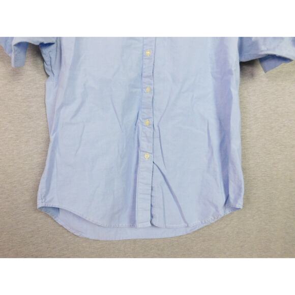 Woman Shirt Medium Blue Embroidered Flower Pots Short Sleeve Separate Issue VTG - Picture 3 of 7